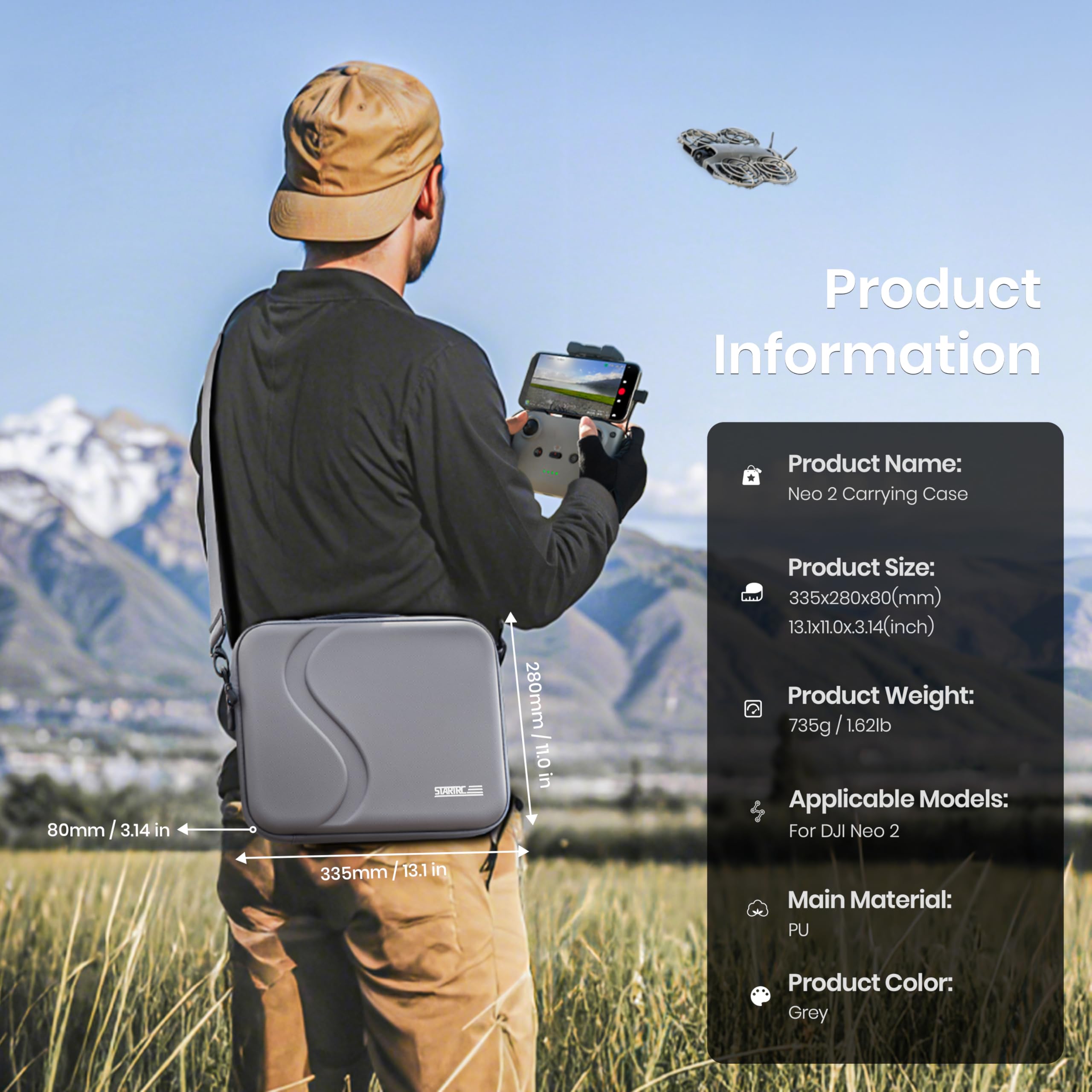 Drone Joystick Cover - กระเป๋าใส่อุปกรณ์เสริม DJI Neo 2 | กระเป๋าสะพายป้องกันแบบพกพา