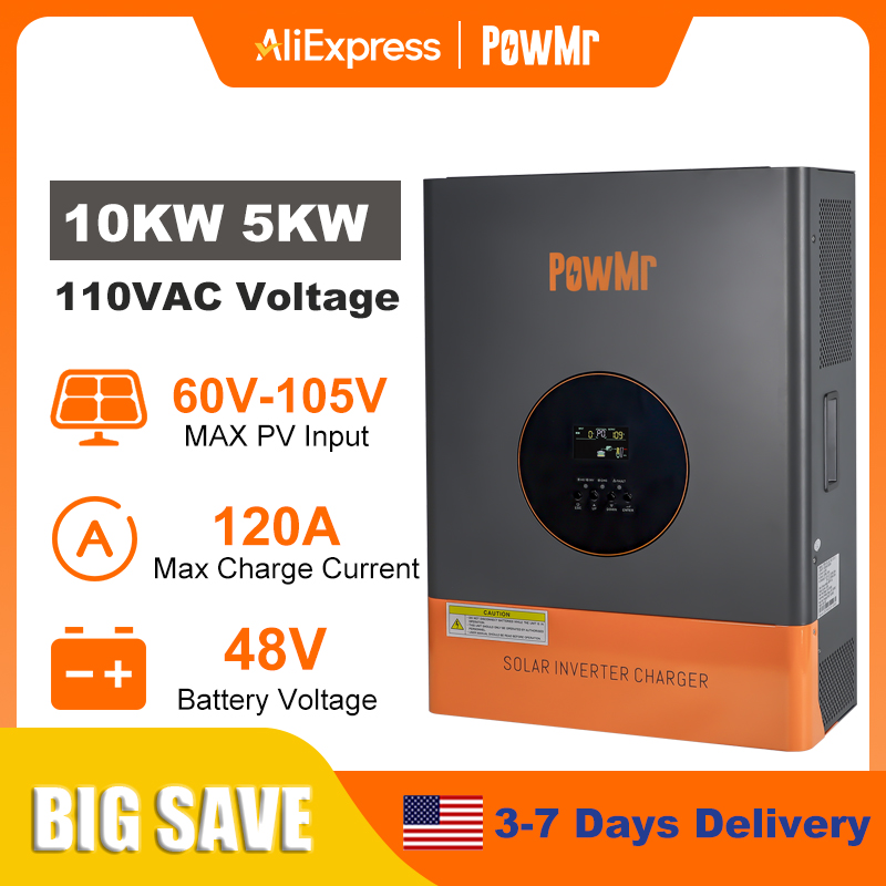 อินเวอร์เตอร์ PowMr 10KW 5KW แ - Drone Solar Charger บทวิจารณ์และราคา